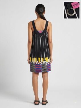 Save The Queen! Made in Italy Striped Abstract Print Tunic Dress Size L